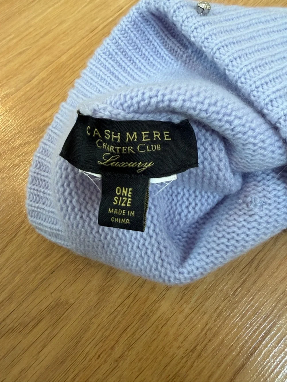 Charter Club Lavender Cashmere Beanie Hat